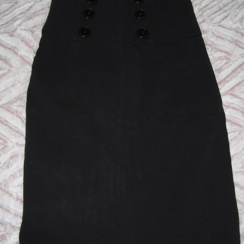 Zinc black knee length skirt